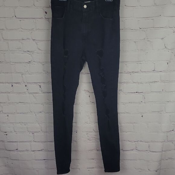 Levis 720 High Rise Supper Skinny Bleack Distressed Jeans. Stretchy. Size 31. - Picture 1 of 6